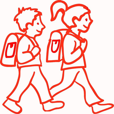 Schulkinder auf dem Weg