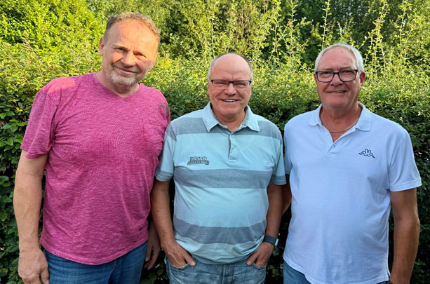 v. l.: Vorsitzender Volker Schaffrath, Schatzmeister Jürgen Barz und stellv. Vorsitzender Jürgen Klauth