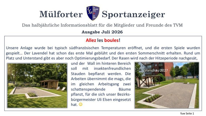 Titelbild des Sportanzeigers