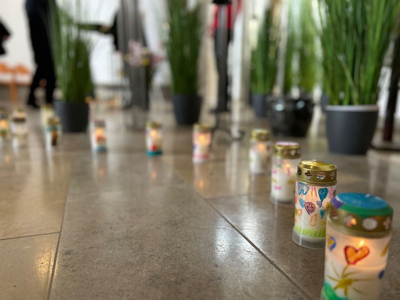 Blick in die Trauerhalle