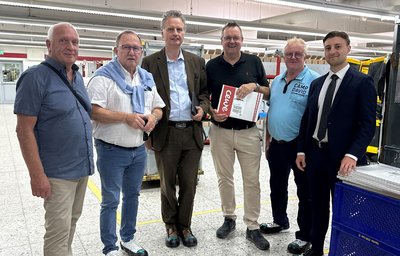 v. l.: Jörg Aretz, Frank Boss, Dr. Günter Krings, Jens Koudmani, Jörg Lampe und Marc Bongartz