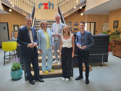 v. l.: Günter Krings, Caroline Hartmann-Serve, Jürgen Steinmetz, Ann-Kathrin Serve und Thorsten Peltzer