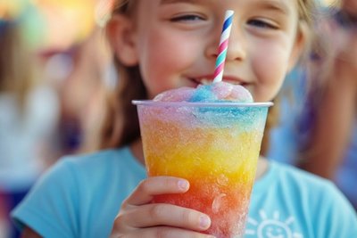 Bunt, süß und eiskalt: Slush-Ice ist bei Kindern beliebt. | Foto: Adobe Stock, Vitalii Shkurko