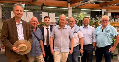 v. l.: Dr. Günter Krings, Jörg Aretz, Marc Bongartz, Tim Lenders, Frank Boss, Dominic Gläser und Jörg Lampe.