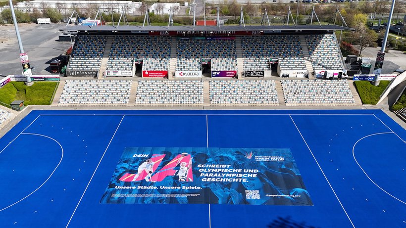 Großformatiges Werbebanner für Olympia in NRW + MG