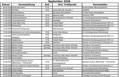 Veranstaltungsübersicht